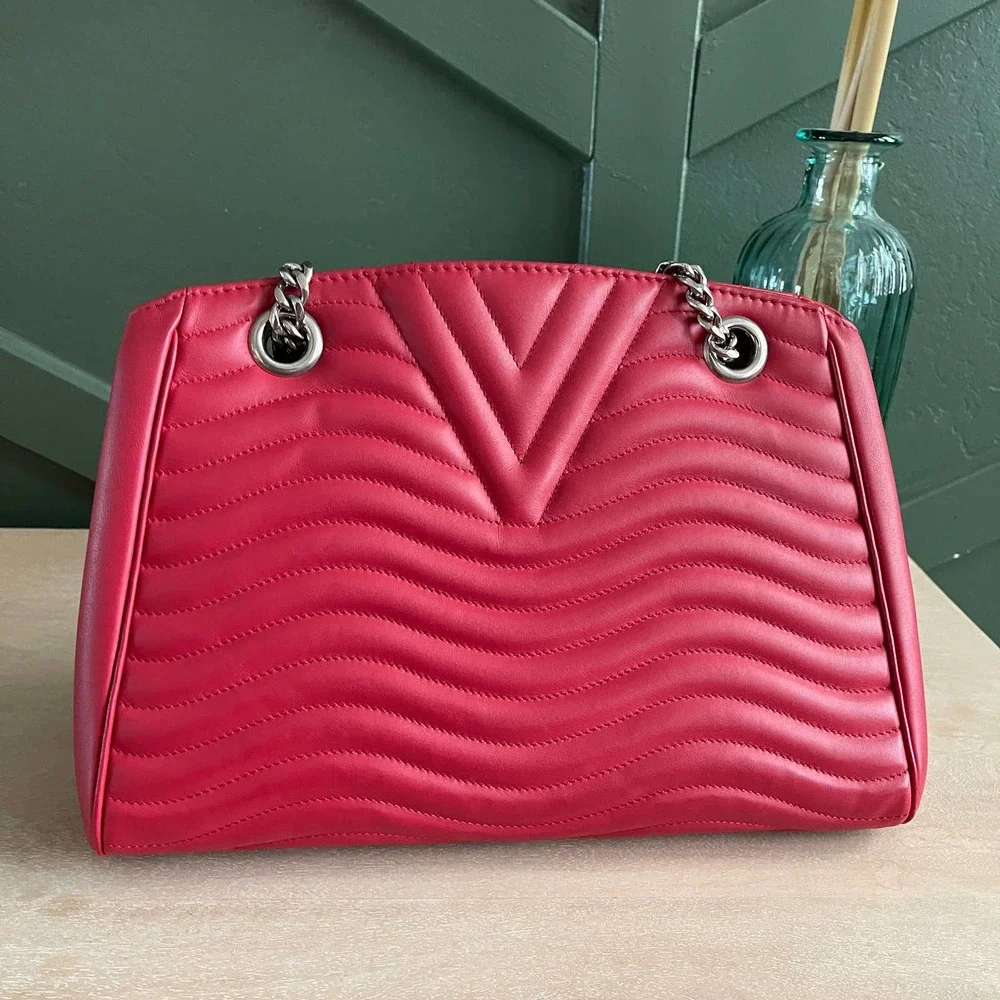 Mint Louis Vuitton New Wave Tote Leather Red Bag